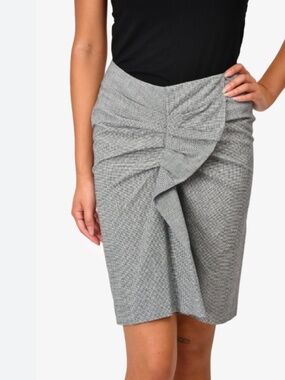 ISABEL MARANT ETOILE Ines Houndstooth Linen Blend Skirt